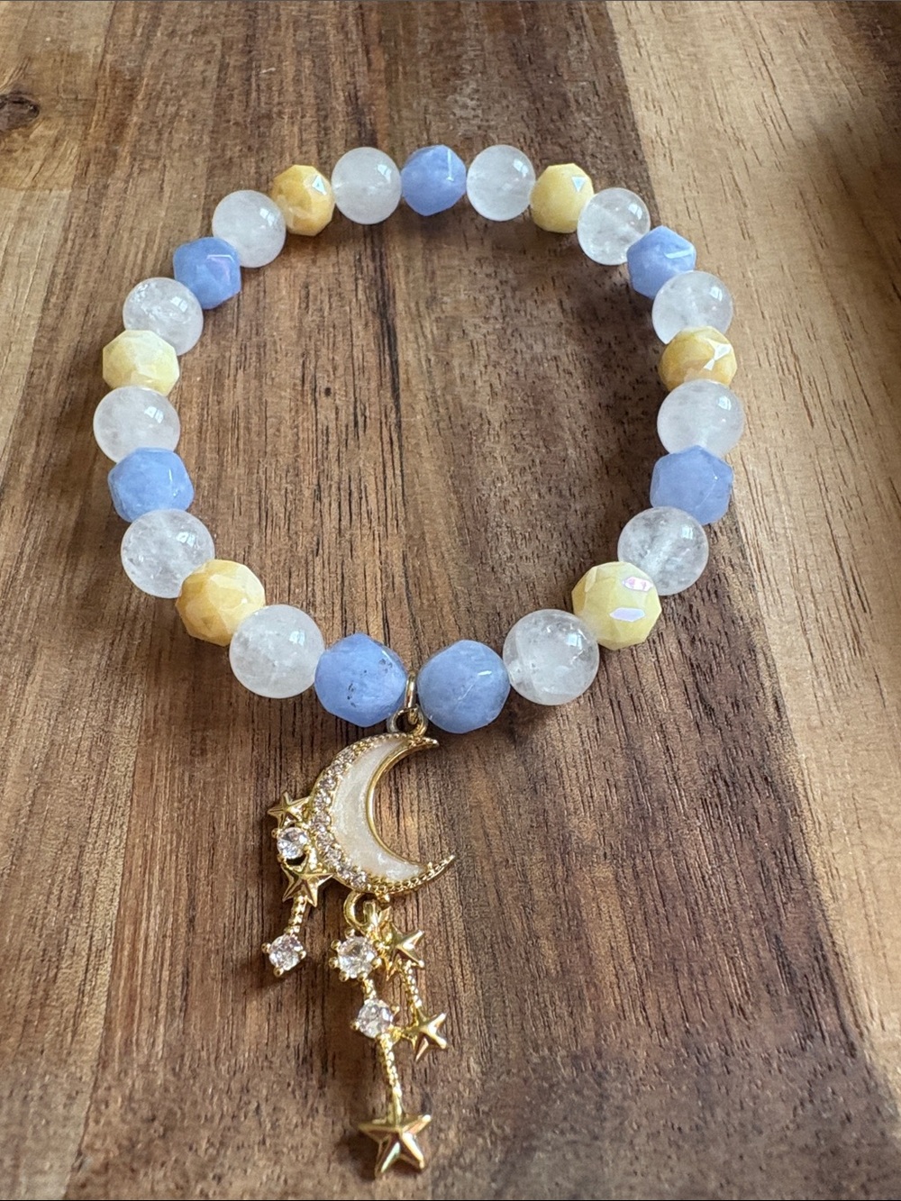 Handmade Pastel Moon & Star Charm Bracelet
